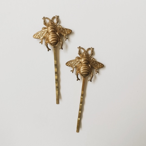 Anthropologie Accessories Gold Bumble Bee Hair Pins Poshmark